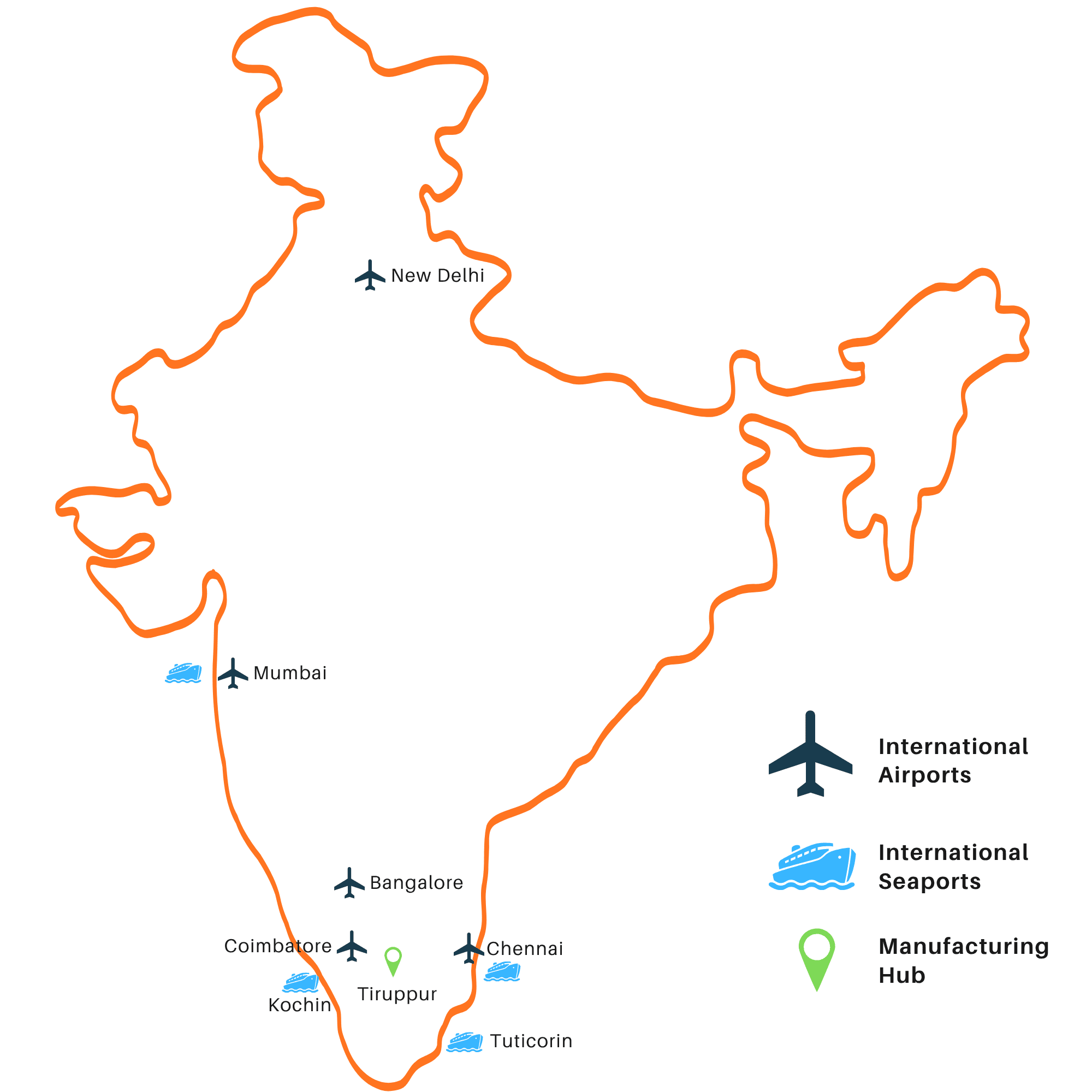 India Shipping Map