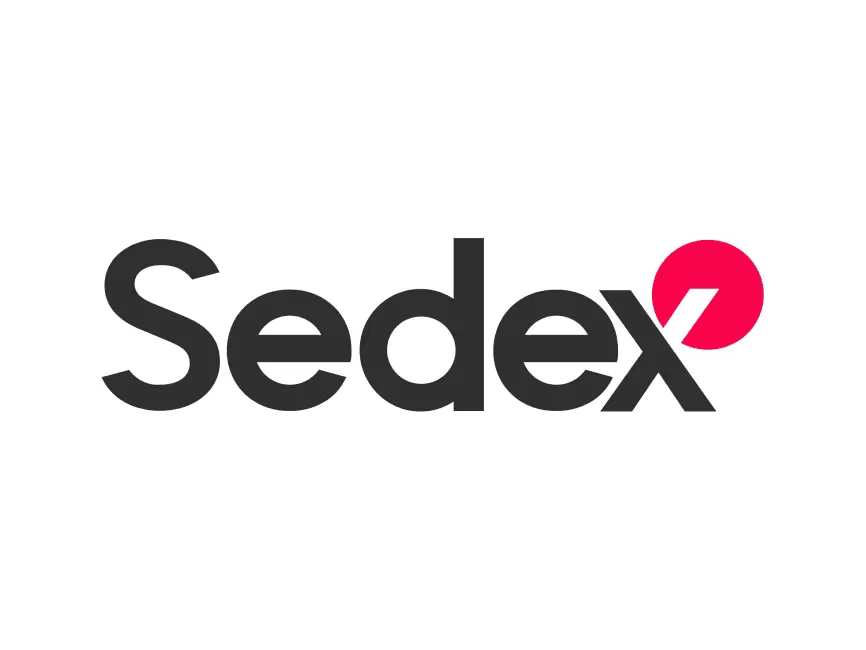 a black and red Sedex logo