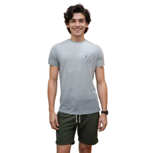 a man in a grey shirt