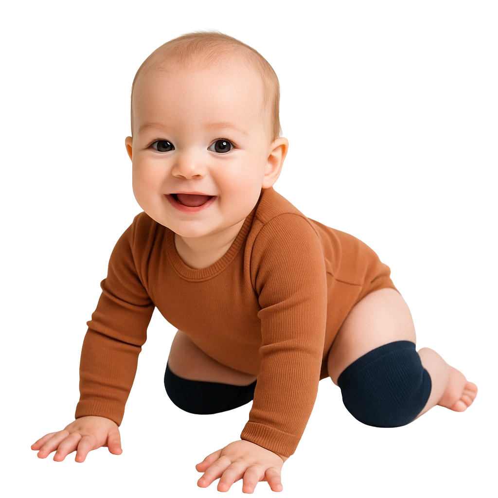 a baby crawling on the floor