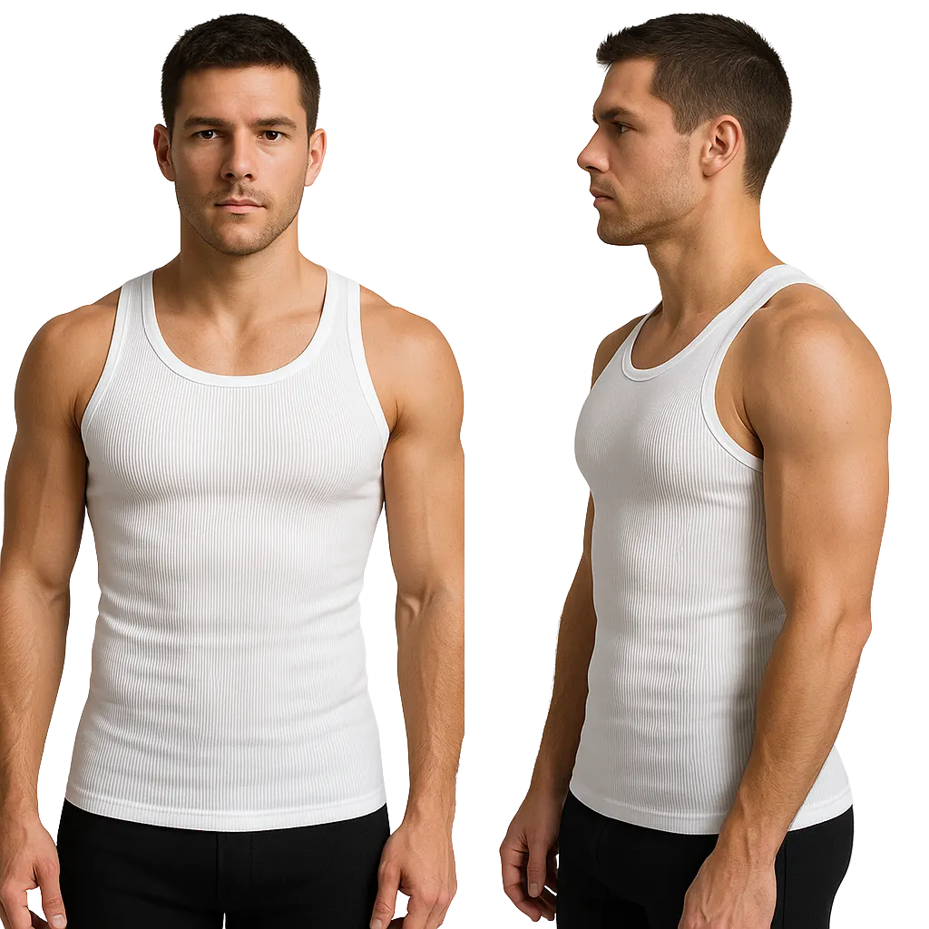 a man in a tank top