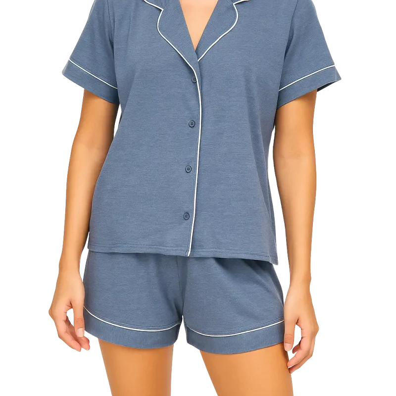 5_Sleepwear a woman wearing a blue pajamas