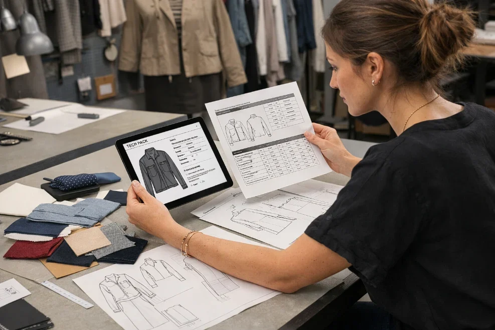 garment tech pack planning before clothing manufacturing