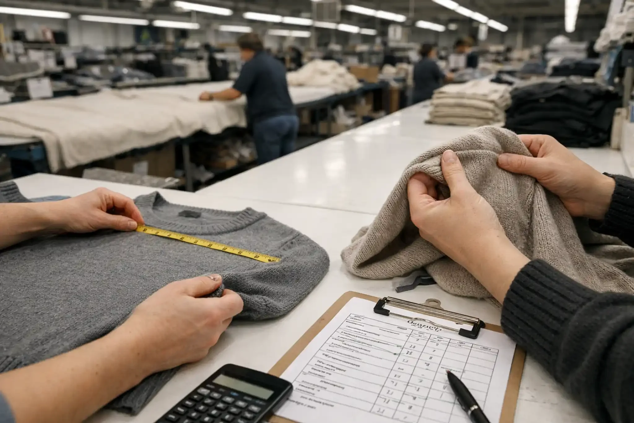 Inline quality control for Germany-bound knitwear production