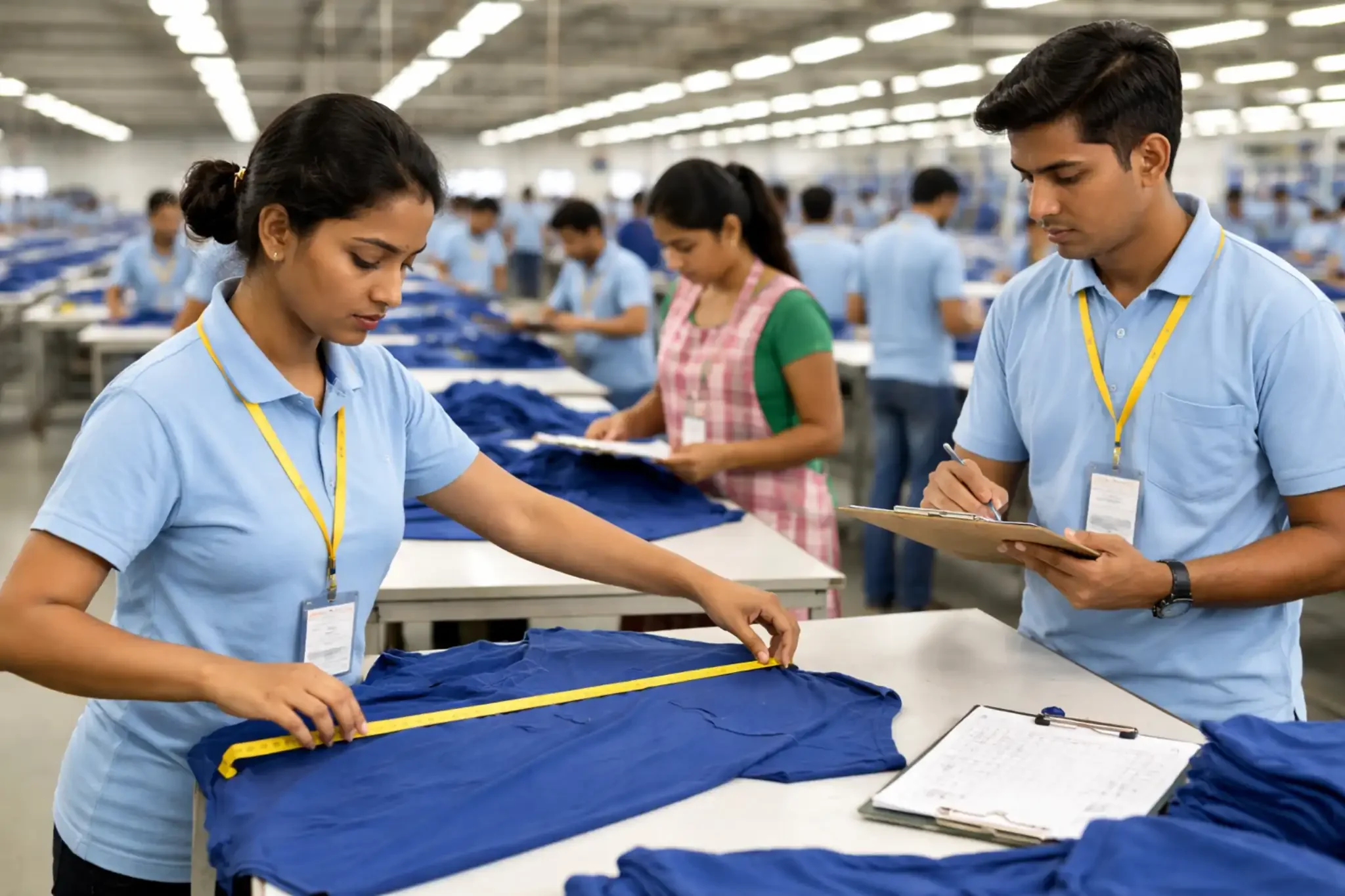 Quality inspection process at a certified garment exporter in India