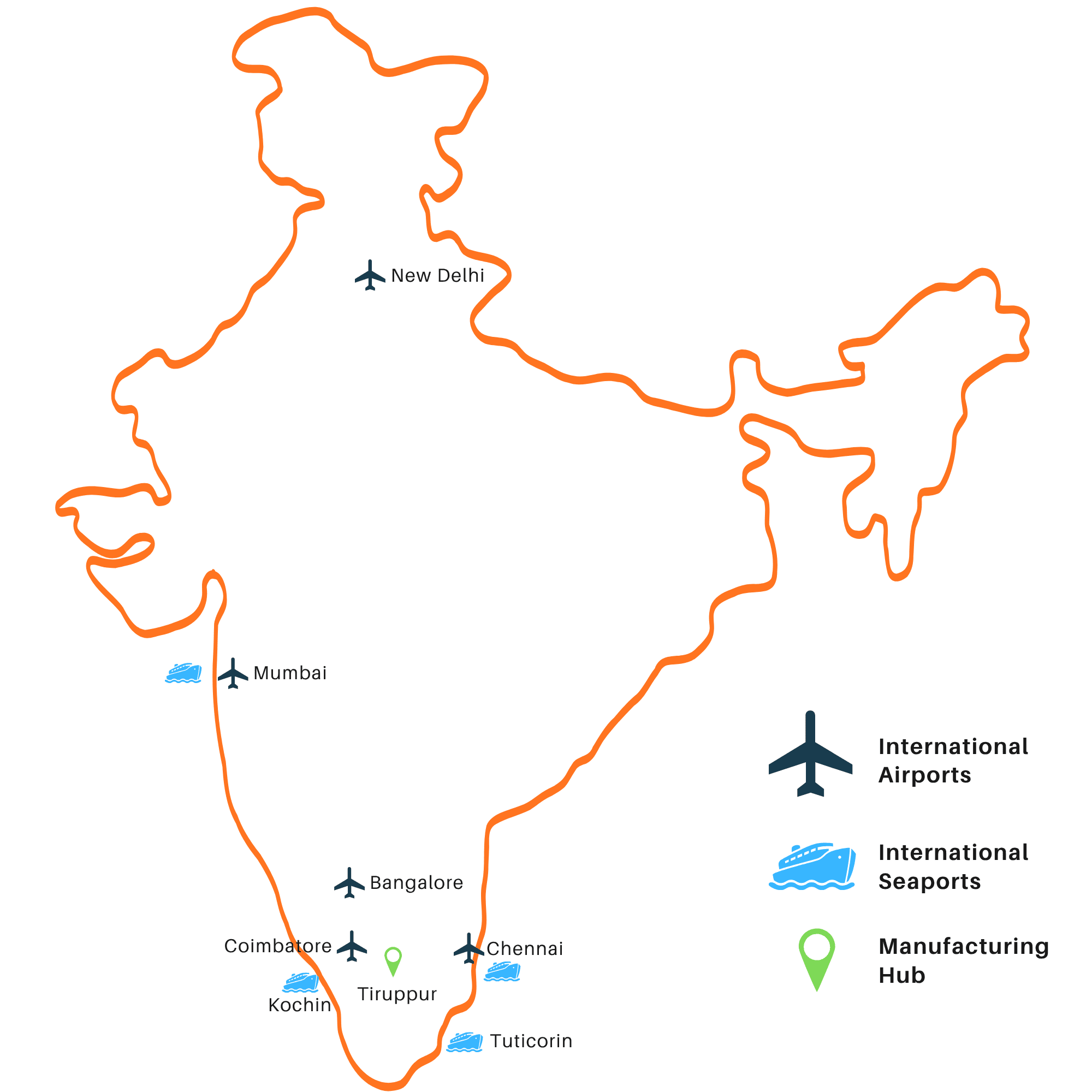 India Shipping Map