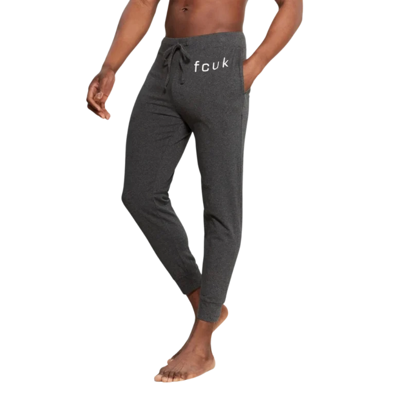 a man wearing grey pants