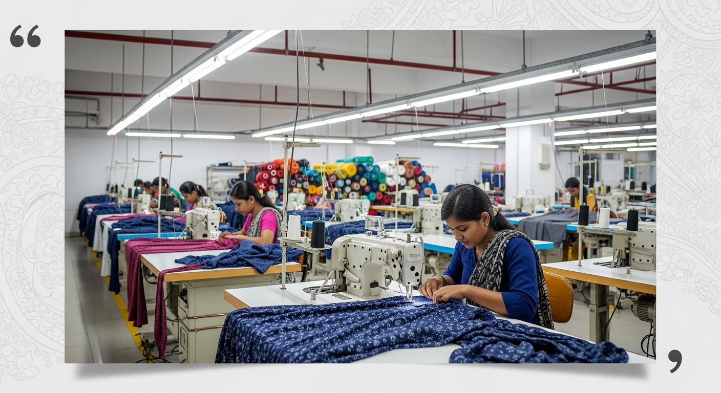 a group of women sewing on a sewing machine