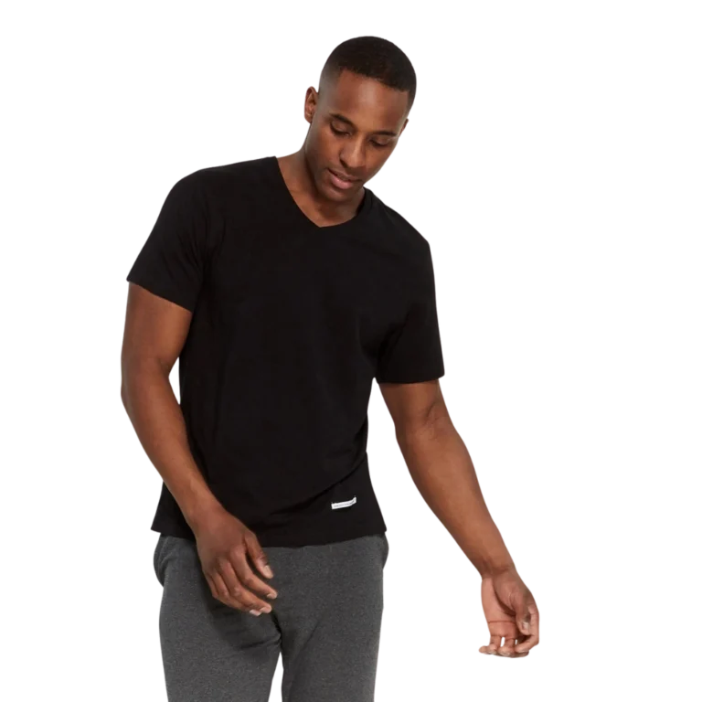 a man in a black shirt