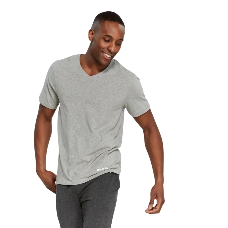 a man in a grey shirt