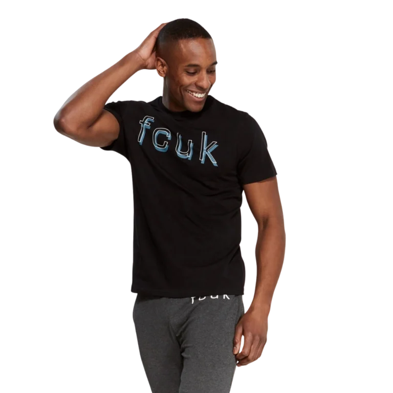 a man in a black shirt