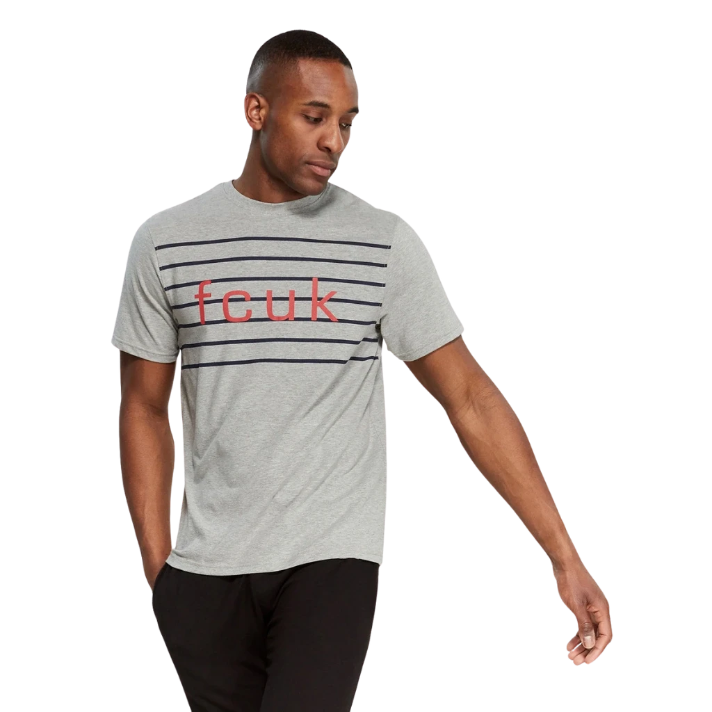 a man in a grey shirt