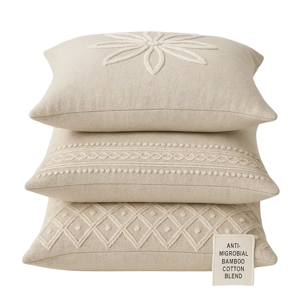 a stack of pillows with a black background