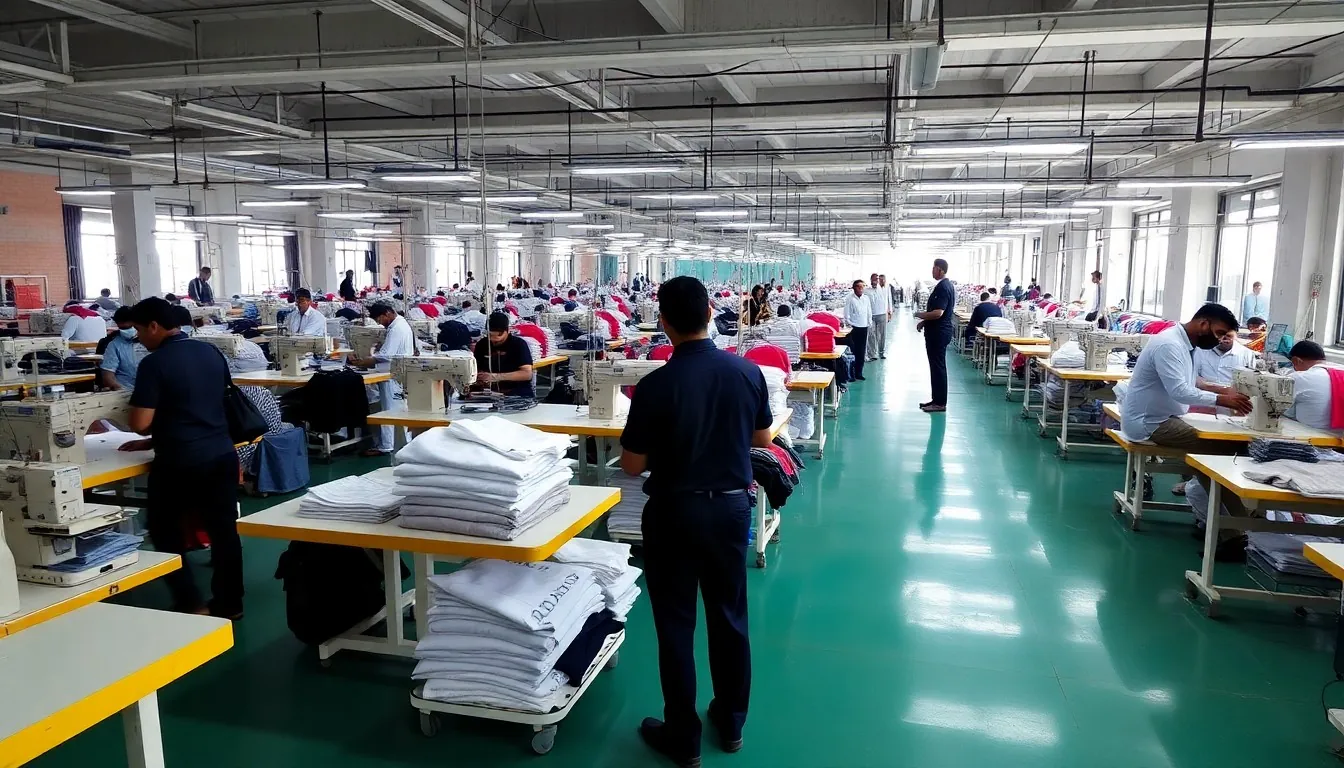 Modern garment factory in Tiruppur, India, producing export-quality clothing