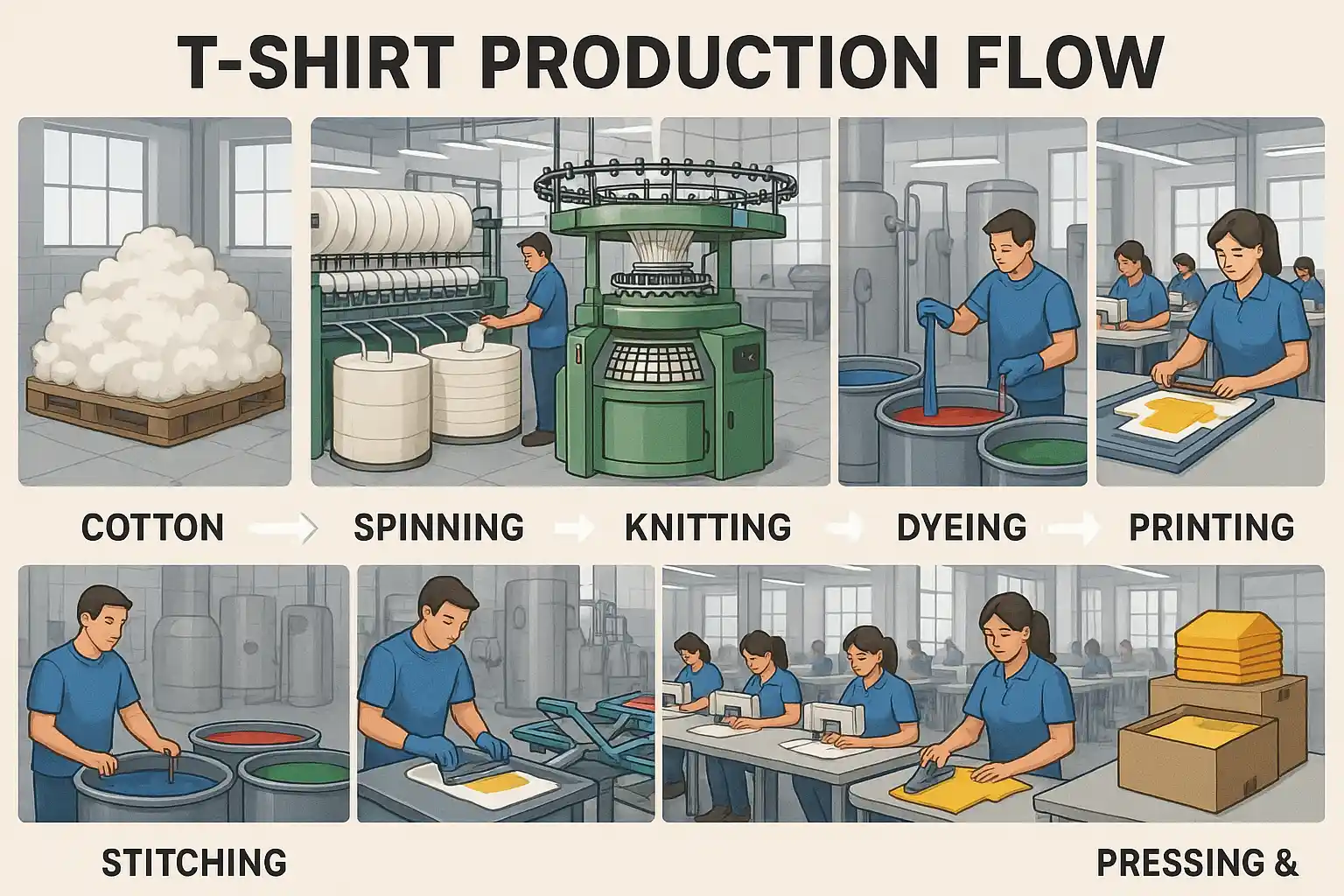 T-Shirt Production Flow Chart