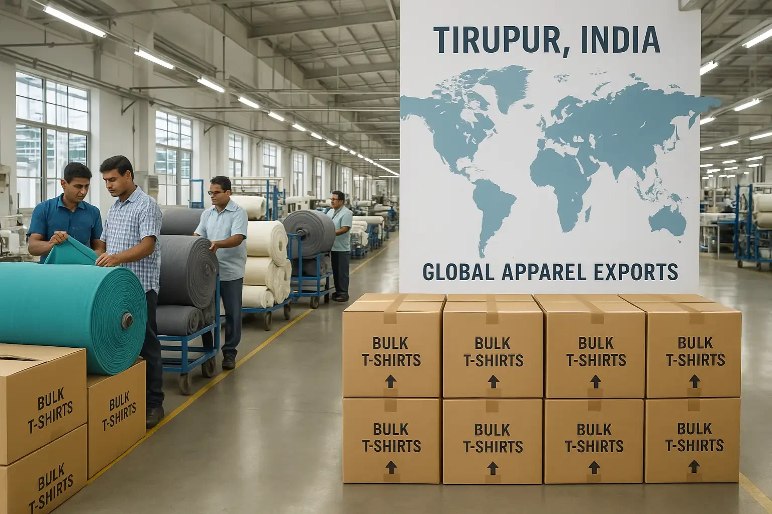 Export ready Tshirts in Tirupur