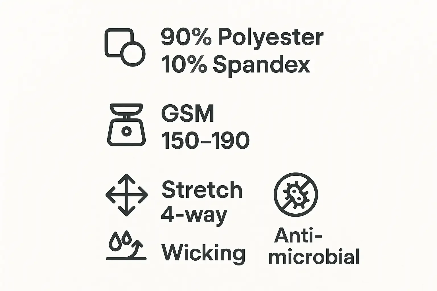 Activewear T Shirts Fabric Spec