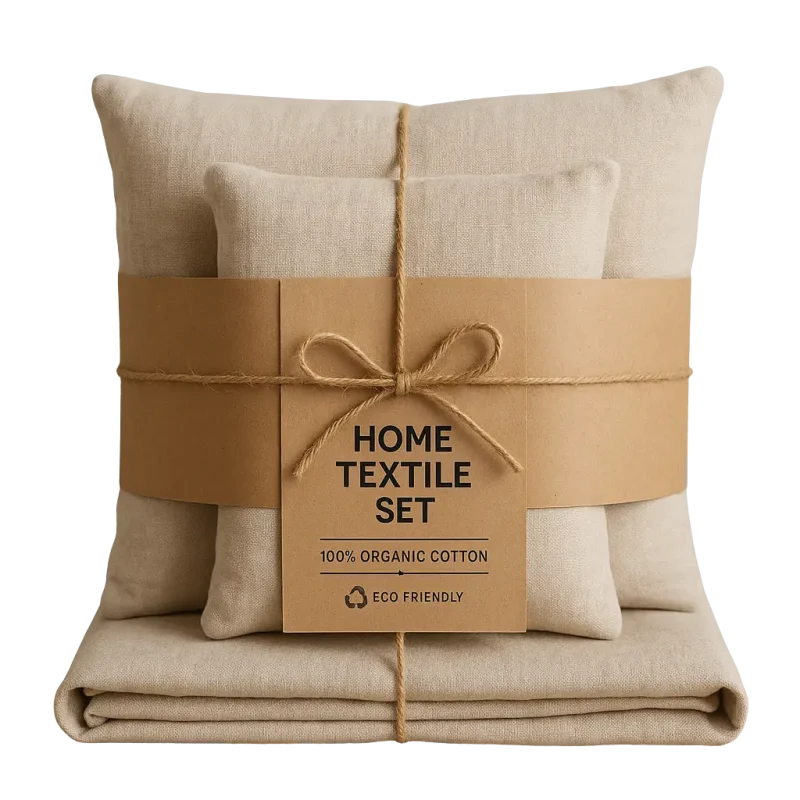 a stack of pillows tied with a brown string